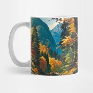 River in an autumn forest - boreal Mug